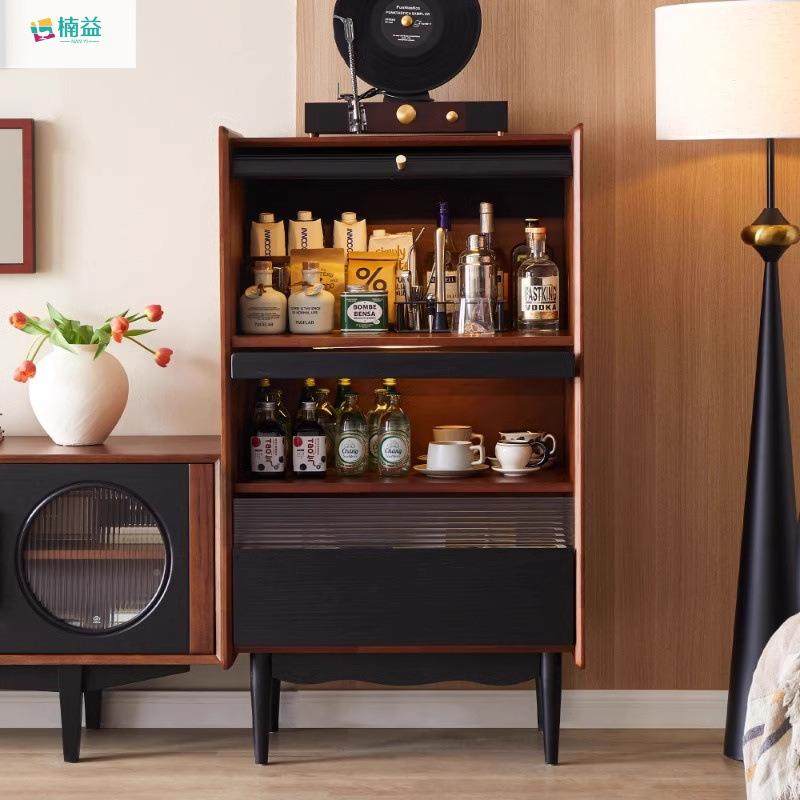 厅楠益复古实木收柜储物卧室靠墙置物柜电视纳柜旁小AAZ柜边柜客