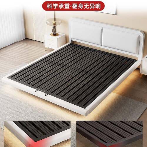 家J^钢铁艺床1.8m床骨架用双人铁床单排人软包床出租屋1加厚加粗.