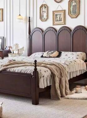 式乡村复卧古实木双.人床美自由女神法式公主床中古风1TSL8米主大