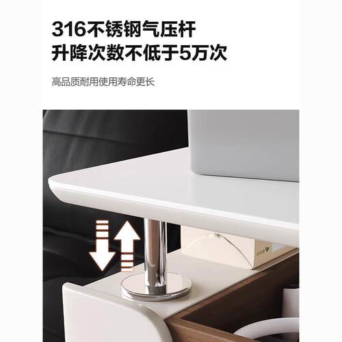 推AL101896车茶几客家厅用户型岩板小桌子奶油风升降桌小沙茶发可