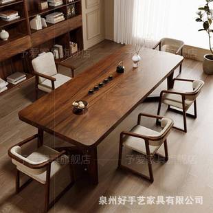 南美胡桃木桌茶高档去客厅桌化实木大长书工作办台公桌椅大96615