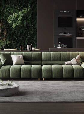 2025计新款布艺设沙发雪尼尔绒意式CQ66104极简小户型客钢厅琴键