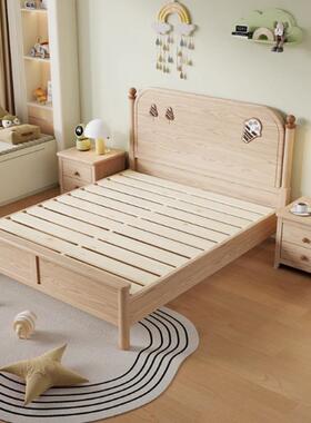 白蜡木学CMI床男孩女生孩原木单人床1.2/1.3.5/15小户型家用储物
