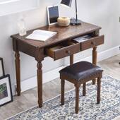 写字桌小型脑桌家用小电桌子818书桌小户字型桌子卧室木美式 实写