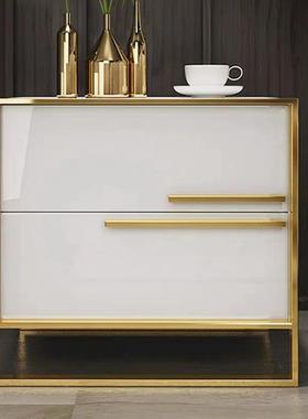 轻奢床头柜钢琴烤漆亮光白色可选家黑高端色实木抽屉卧室收用CTG2