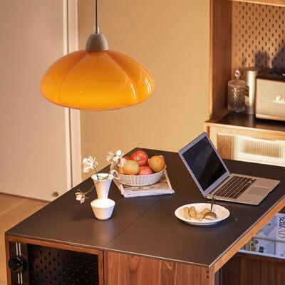 木中t11027古原奶风油南瓜吊灯日式复古vinage餐厅岛台阳台飘窗卧