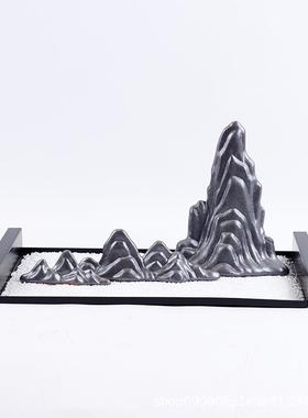 新中式金属托盘PZ974假山茶具样套假组摆件厅板房玄关中国家风软