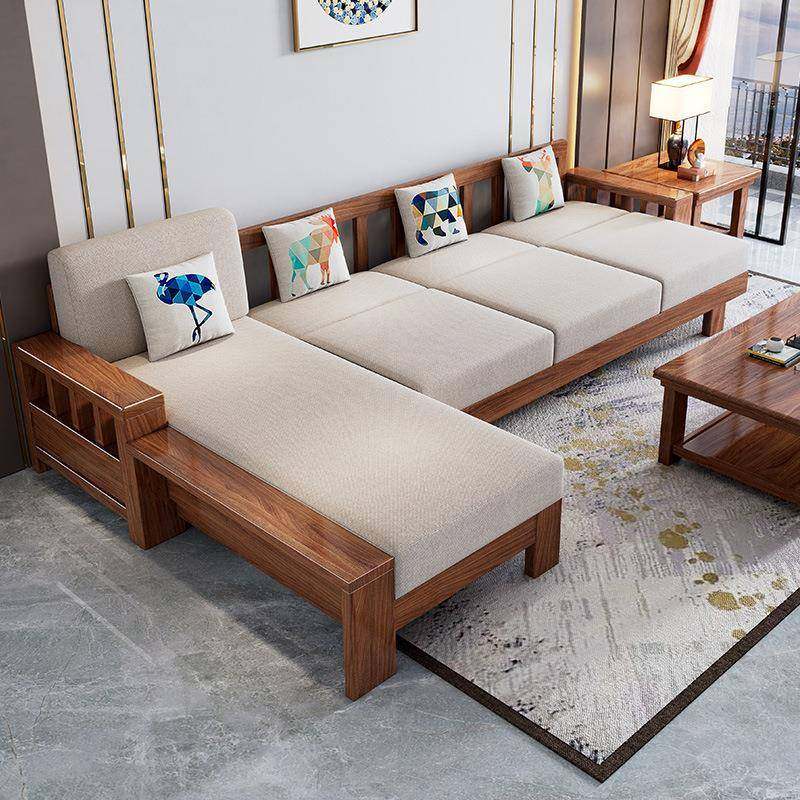 木胡桃木实沙茶XSP几组合发套装中式农村经济厅小户型四人客位沙