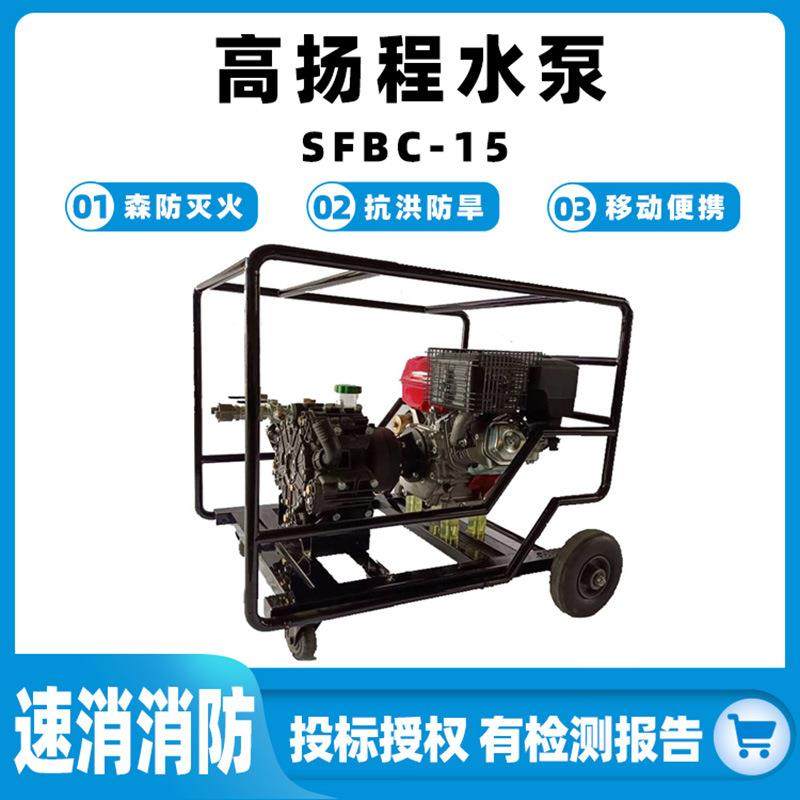 高扬程水泵SFBC-15森防灭火泵四冲程供水泵抽水泵便携式接力水泵