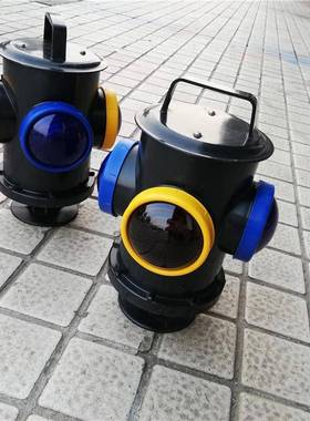 HJCD-6立式扳道器信号灯 充电式道岔转辙标志灯 双色四面指示灯