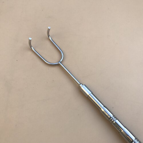 新款 不锈钢平头双爪钩 8mm螺口取物搭钩 5米7米伸缩捞网杆渔具