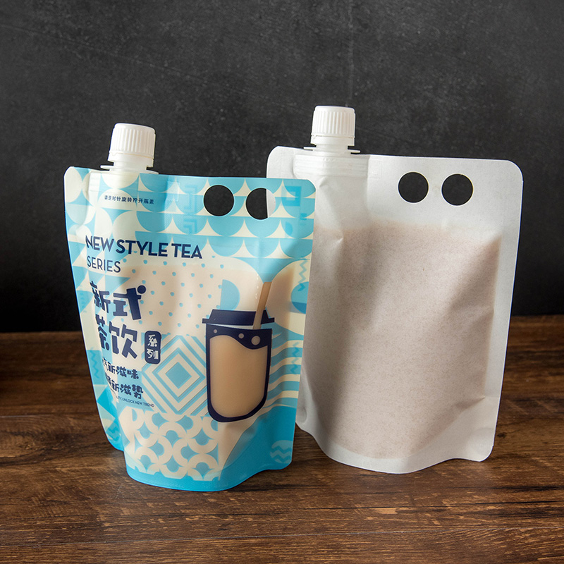 手摇奶茶袋带吸嘴珍珠奶茶袋冷饮液体饮料豆浆鲜奶火锅汤底打包袋