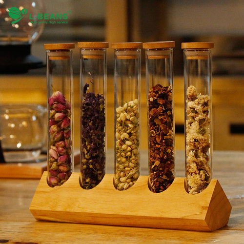 玻璃试管展示架咖啡豆奶茶店茶叶密封罐吧台摆设装饰摆件创意