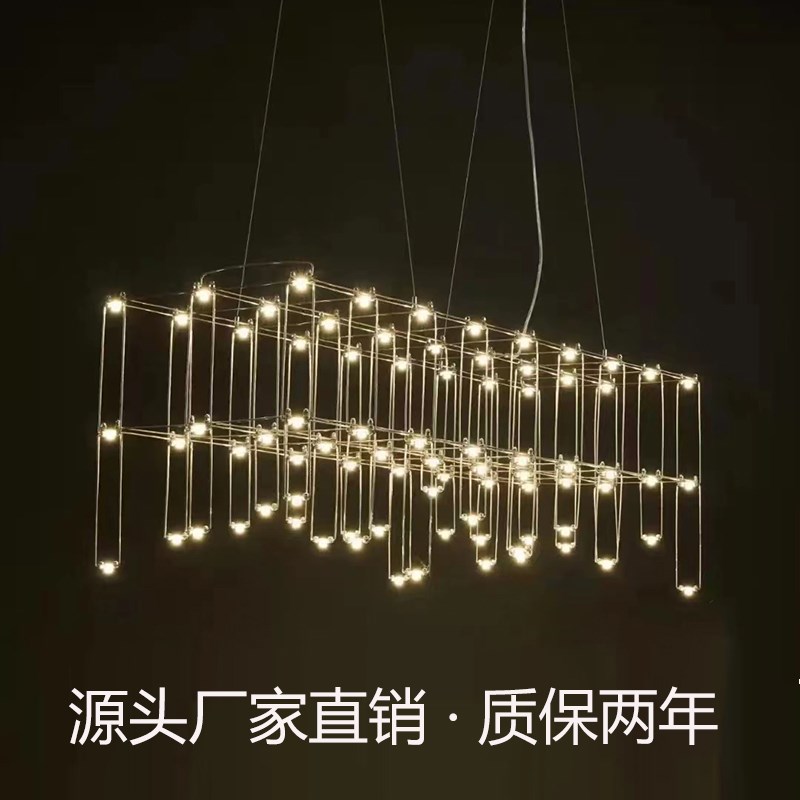 LED餐厅吊灯现代简约长方形极简餐桌长条灯创意个性艺术设计师款