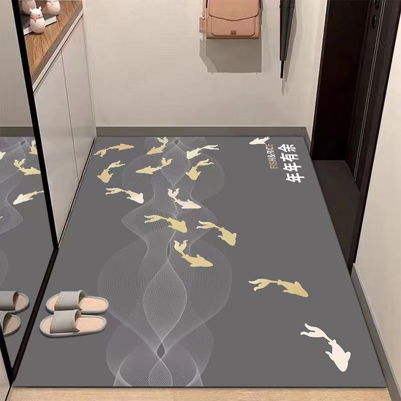 简约硅藻泥入门地垫进门门口地垫吸水防滑大门入户门厅可裁剪地毯