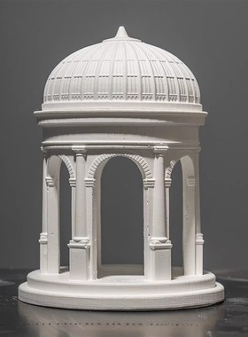 欧式穹顶宫廷建筑法式凉亭教堂石膏建筑摆件鱼缸造景拍照道具