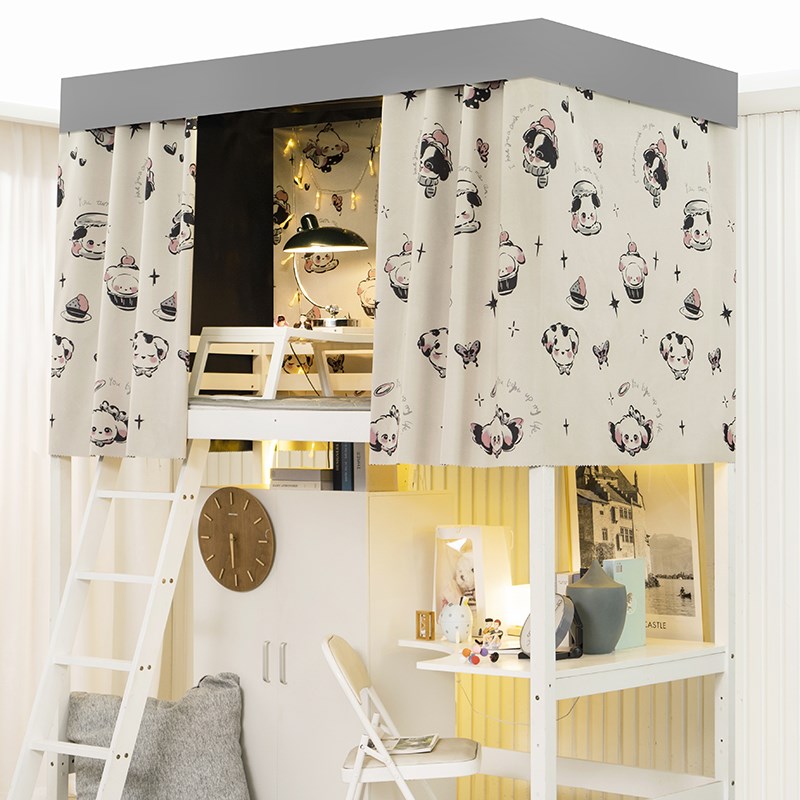 100%超强全遮光床帘学生宿舍卡通寝室遮挡帘子上铺下铺女床围挡布