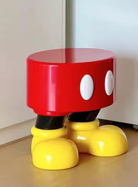 米奇换鞋凳家用门口儿童穿鞋凳可爱创意客厅小矮凳卡通进门小凳子