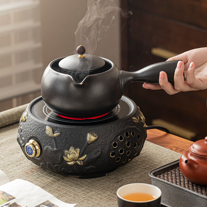 建铭围炉煮茶器电陶炉煮茶壶套装家用室内陶瓷侧把煮茶壶烧水茶壶