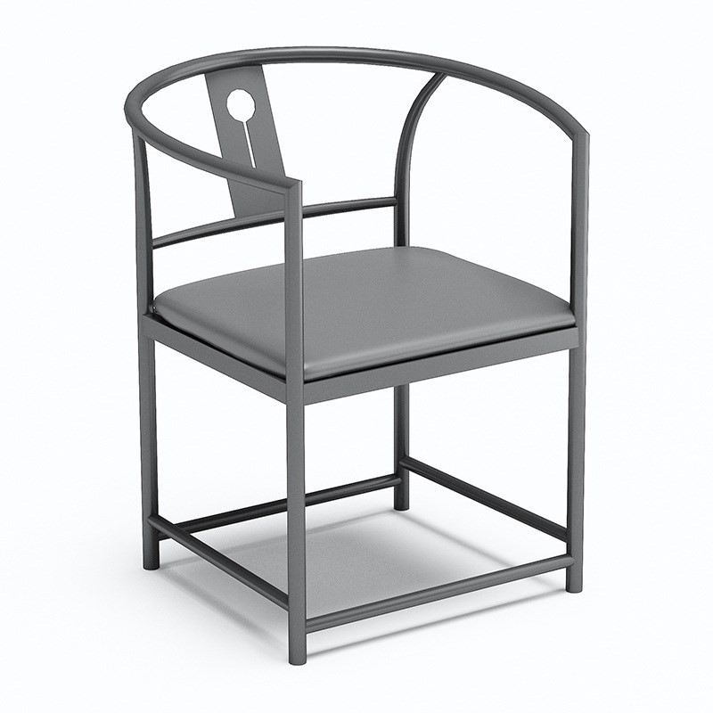 茶台座椅茶椅坐垫实木茶桌铁艺围椅茶几金属主人椅不锈钢客椅