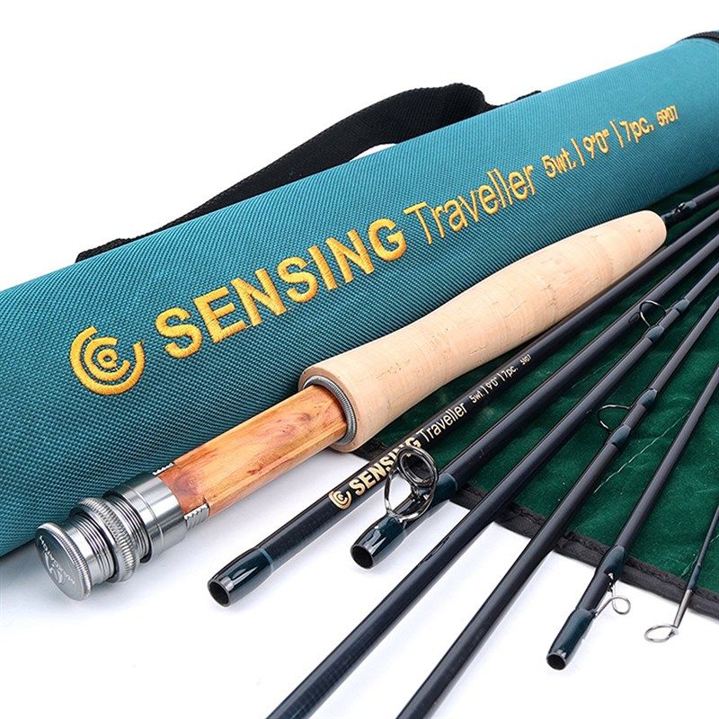 飞杆飞蝇钓 7节2.7米 5678号飞钓竿 布竿桶 Sensing 旅行碳素竿