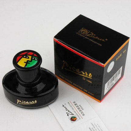 Pimio毕加索墨水非碳素染料不堵笔学生用钢笔纯黑色速干墨水50ml