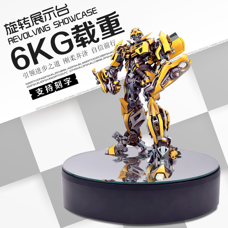 电动展示台玻璃旋转台主图视频拍摄道具转盘倒影镜面调速支持USB