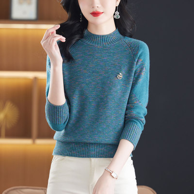 半高领羊毛打底毛衣女