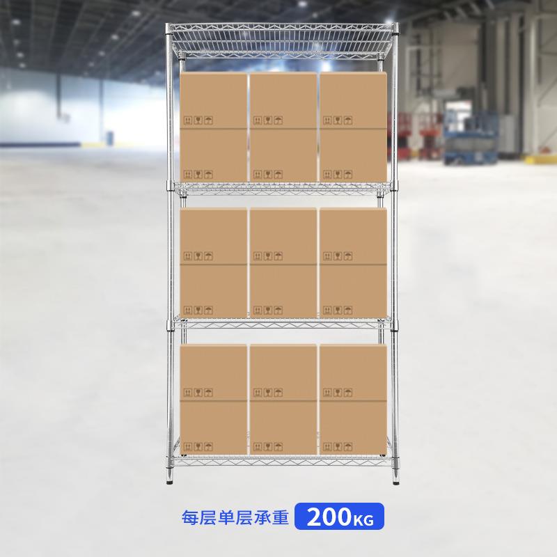 工厂仓库置物储物架防静电四层带轮不锈钢镀铬线网架子厂家直销