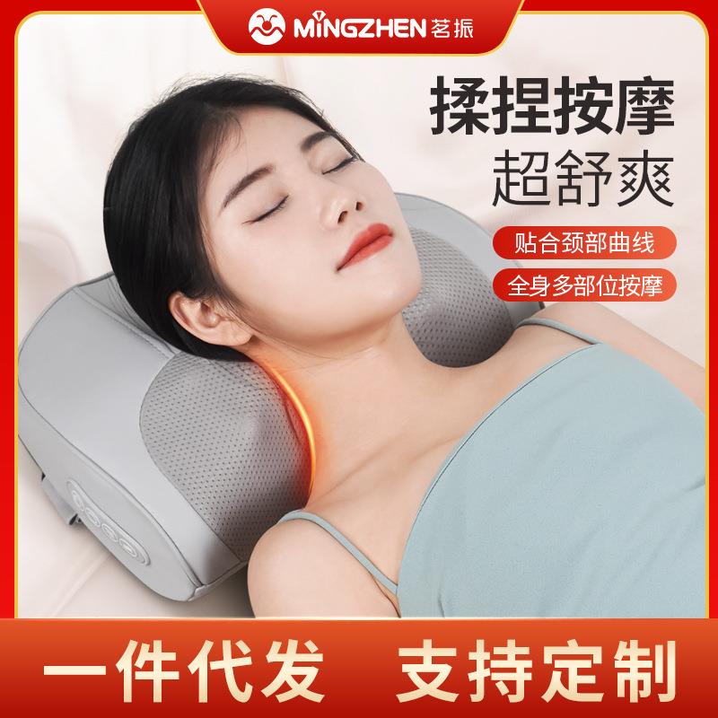 颈椎按摩枕家用肩颈按摩颈部热敷按摩器枕头按摩仪腰部揉捏脖子