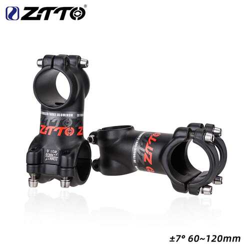 ztto 山地车公路车自行车把立7度60-120mm铝合金磨砂亮黑红标立管