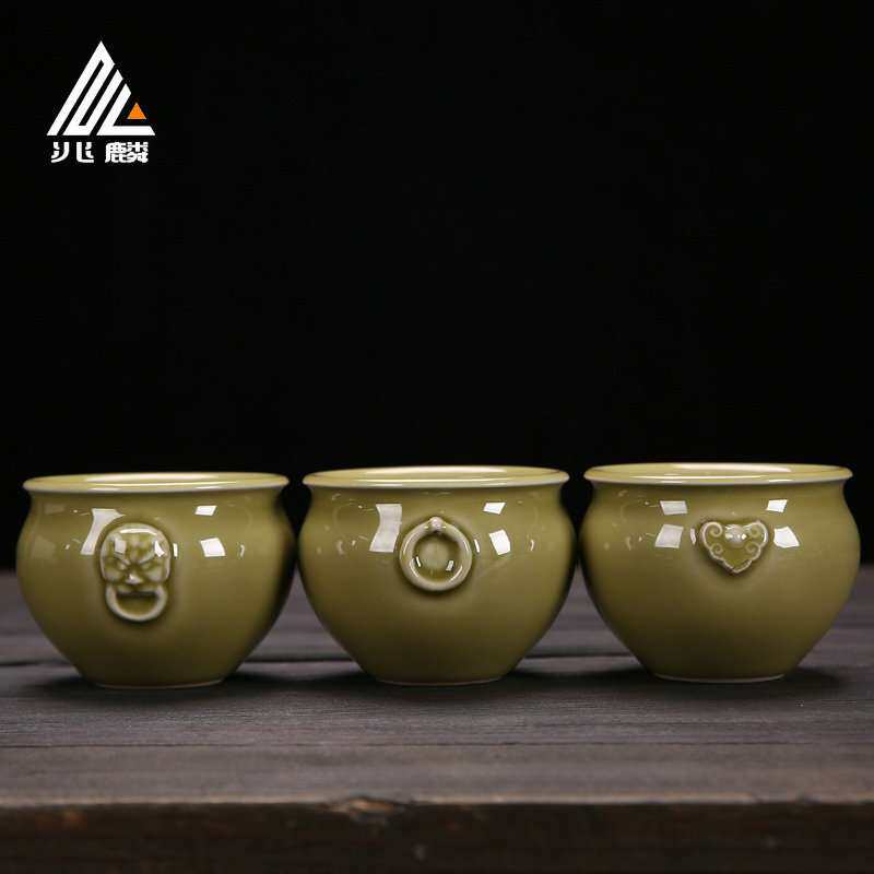 兆麟中式古龙窑茶杯复古茶具品茗杯主人杯单杯陶瓷手工茶盏大号