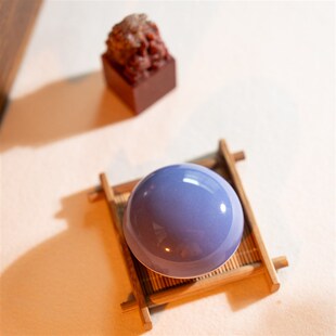 紫色可爱陶瓷印泥盒带印泥文房书法书画 画可携式高顶小号瓷缸手