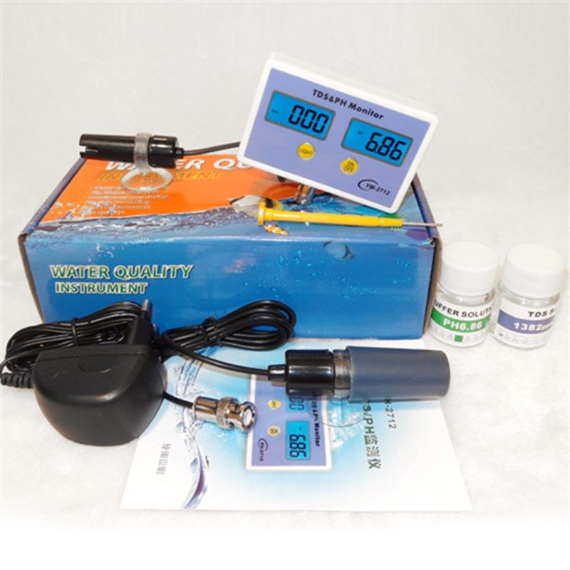 鱼缸水质检测TDS值/PH值长期监测器鱼缸ph测试仪水族箱酸碱度ph计