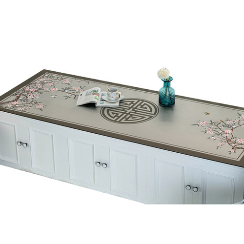 新中式皮革飘窗垫防水免洗可自由裁剪高档窗台阳台垫子地垫可定制