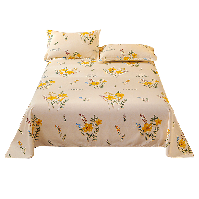 秋冬加厚磨毛全棉床单单件1.2/1.5m全棉学生宿舍单双人被单三件套