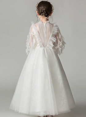 女童大码礼服公主裙儿童生日婚纱蓬蓬纱花童走秀主持人钢琴演出服