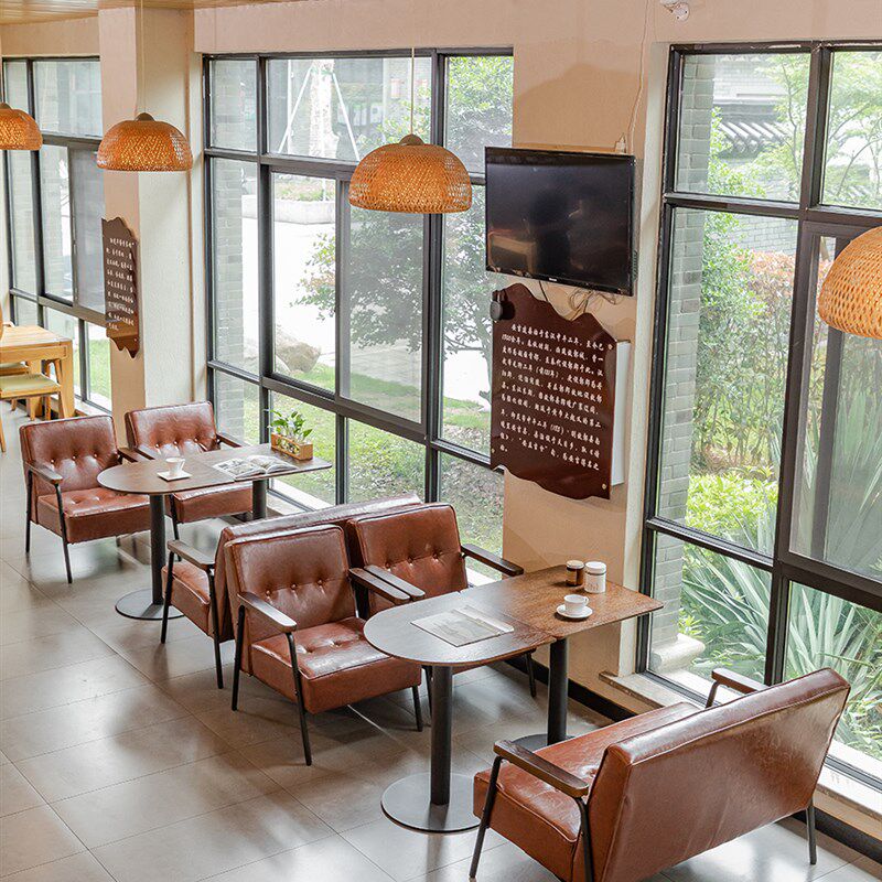 网红奶茶店咖啡厅桌椅组合酒吧卡座沙发清吧休闲洽谈套装餐厅商用,商业/办公家具,沙发,淘宝优惠券,粉丝福利购,淘宝优惠卷