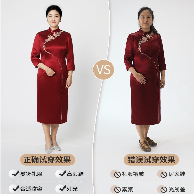 飞尼克斯2025春新款粉色提花连衣裙两件套装妈妈婚宴礼服高贵年轻