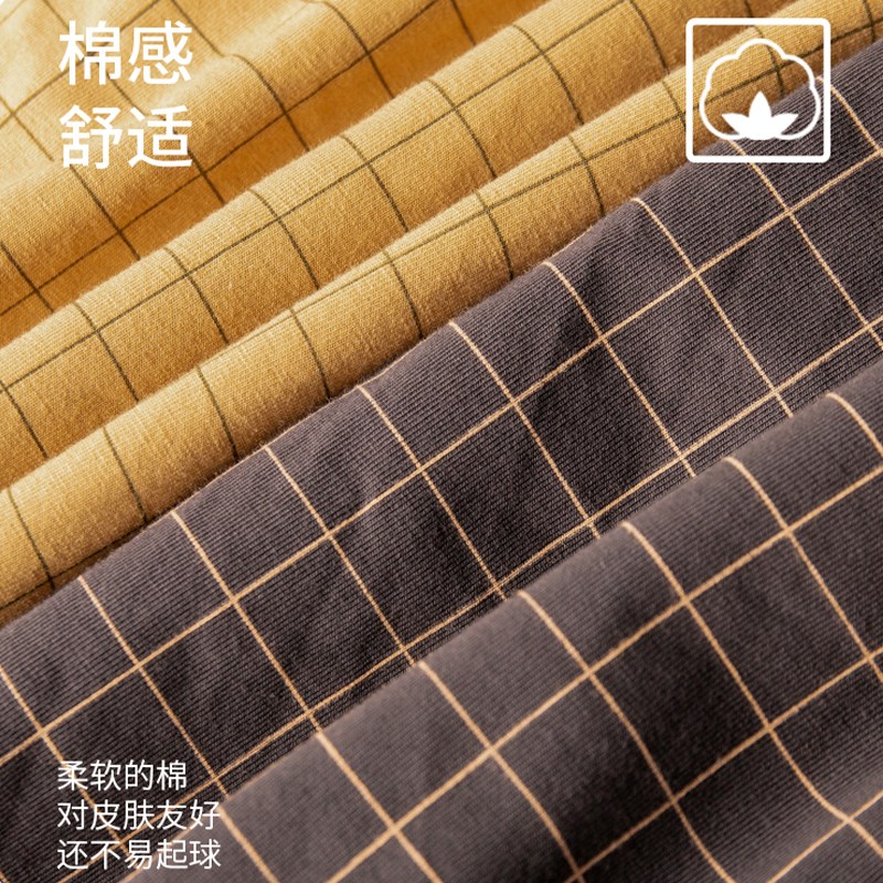 阿罗裤纯棉男士内裤大码宽松居家裤舒适男款睡裤加大格子四角短裤