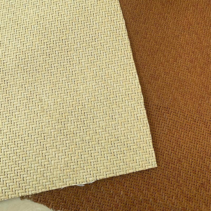 吊顶装修藤席仿藤纸席茶楼复古十字席柜门饰面席酒店民宿高档装修