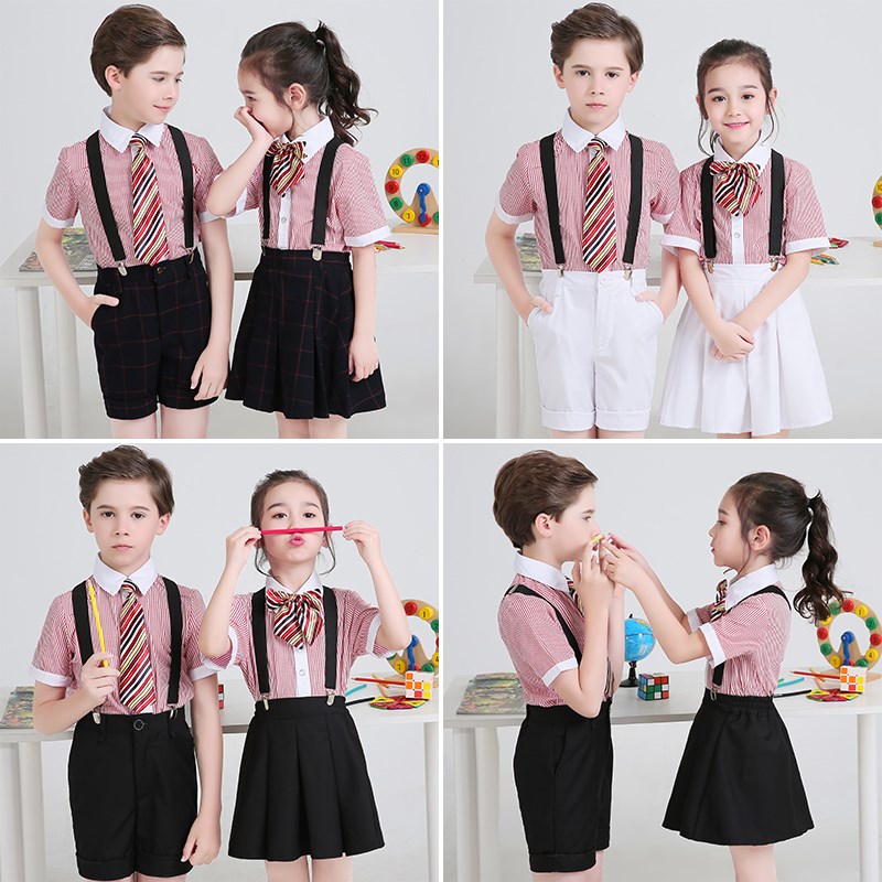 六一儿童节演出服小学生大合唱表演服装学院风男生背带裤夏季套装