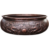 铜之魂 饰聚宝盆 紫铜盆手工加厚复古艺术圆形家用洗脸手脚栽花装