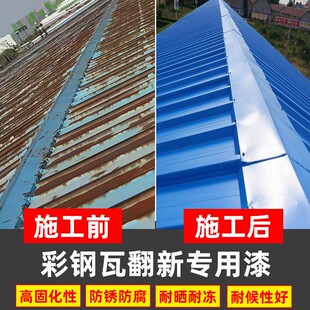 龙濮C02优彩彩钢瓦翻新专用漆防锈户外防腐金属漆铁艺喷漆免除锈