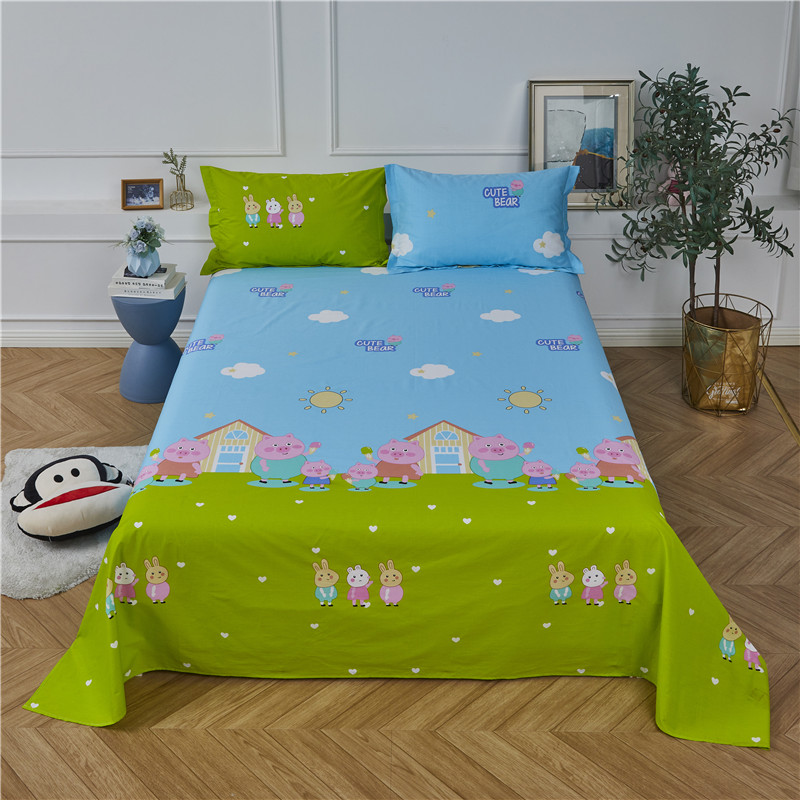 床单纯棉单件全棉卡通儿童单人床0.9 1.2/1.5双人1.8m2.0米床单子
