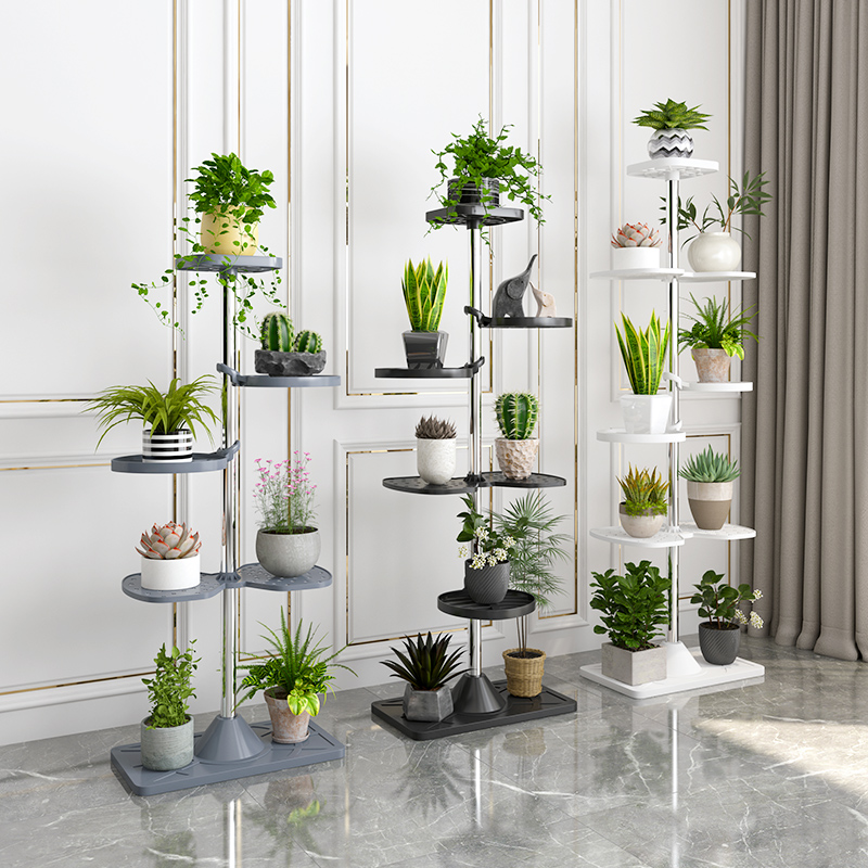 不锈钢花架家用阳台置物架室内客厅多层绿萝花盆架落地式花架子