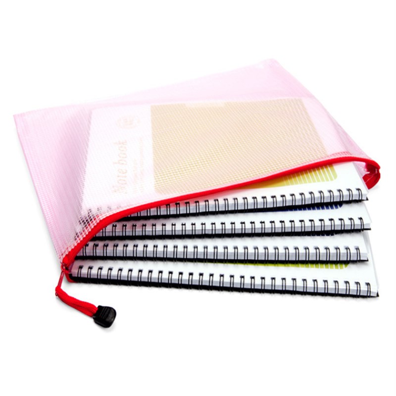 5个包邮 A4透明文件袋拉链资料夹塑料档案网格帆布试卷笔袋收纳文