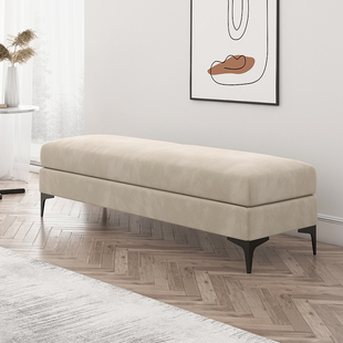 轻奢床尾凳简约布艺换鞋 店北欧软包 凳衣帽间家用客厅沙发长凳服装