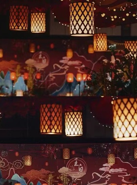 婚庆铁艺发光灯笼婚礼酒店孔明挂灯中式路引吊灯宫灯结婚装饰布置