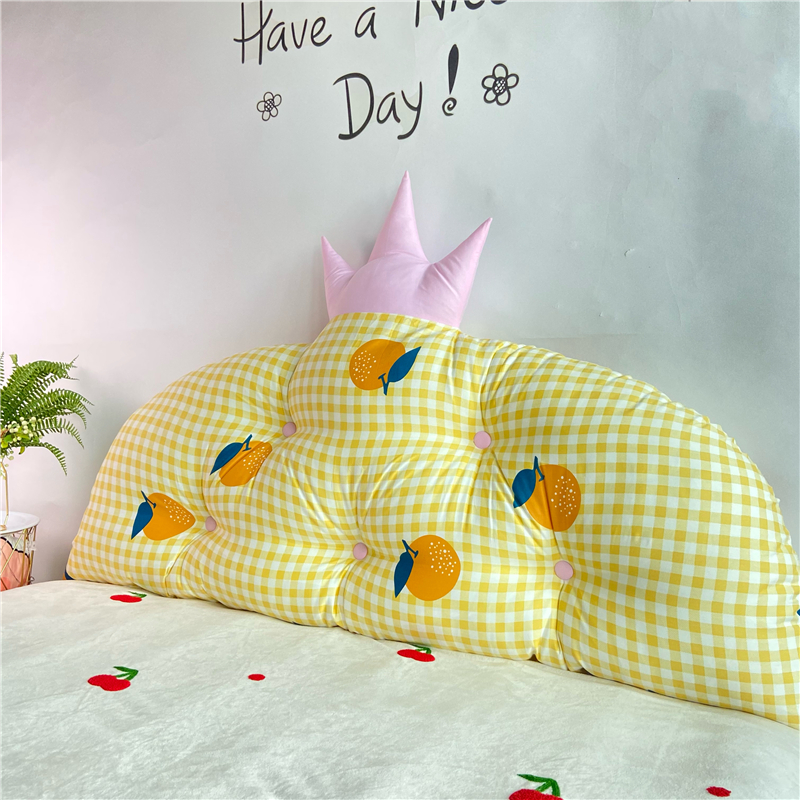 儿童床头纯棉皇冠大靠垫公主风床上大靠背双人靠枕网红可拆洗抱枕